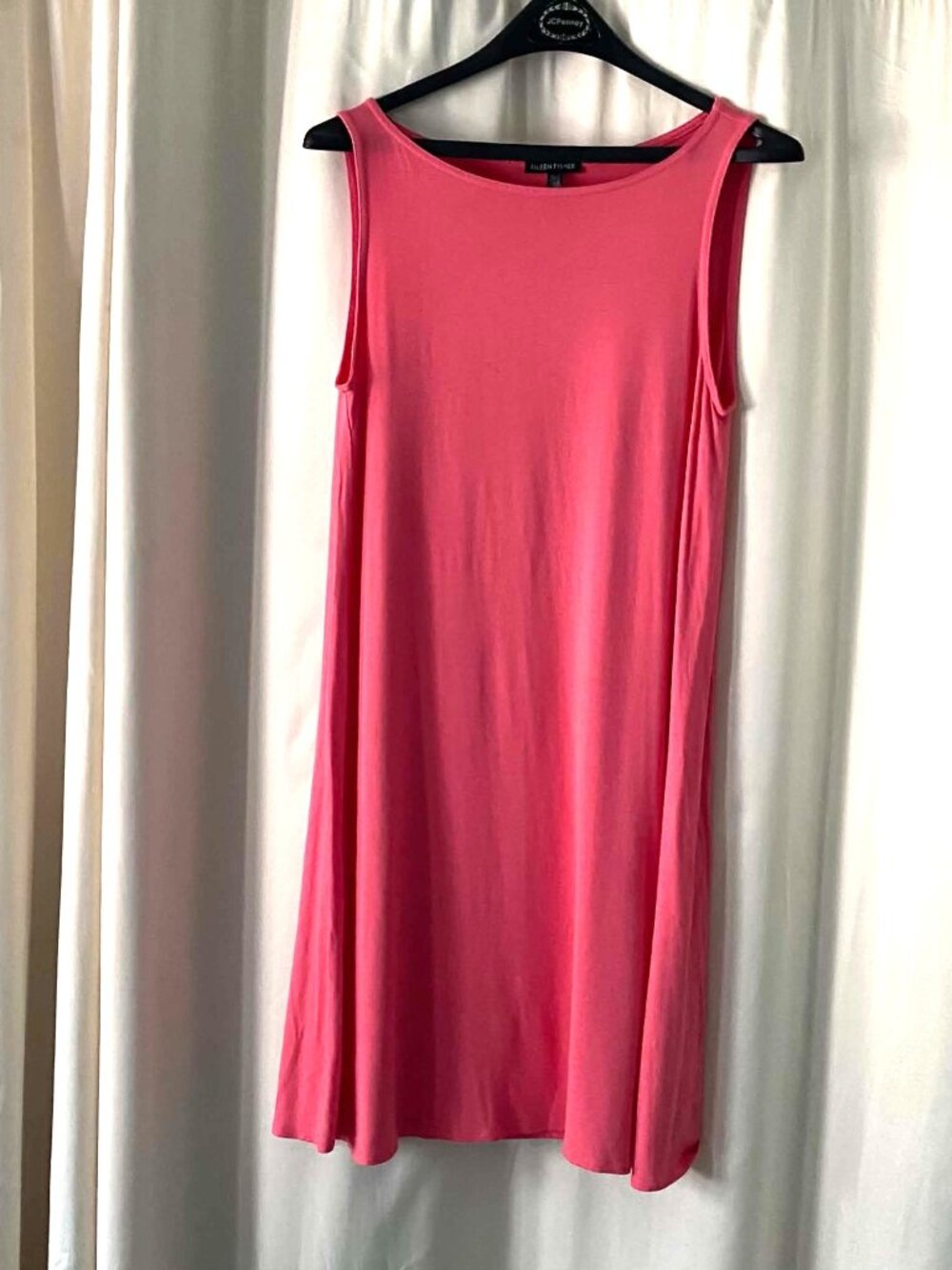 Eileen Fisher Coral Sleeveless Knit Shift Dress Women's Small Viscose Stretch